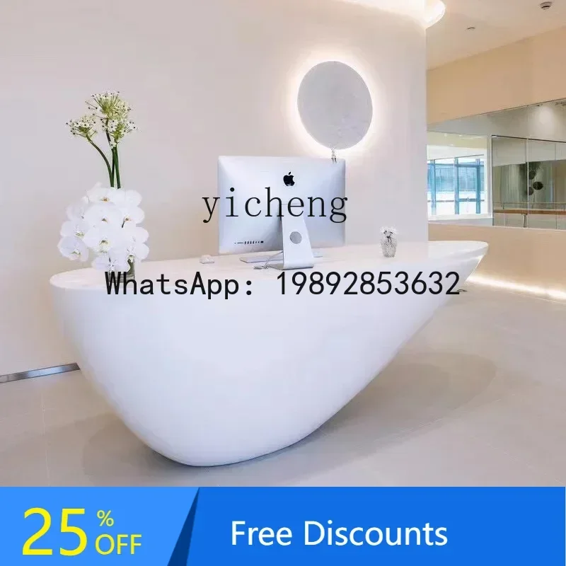 

special-shaped front desk modeling reception desk barber shop modeling beauty salon cabinet