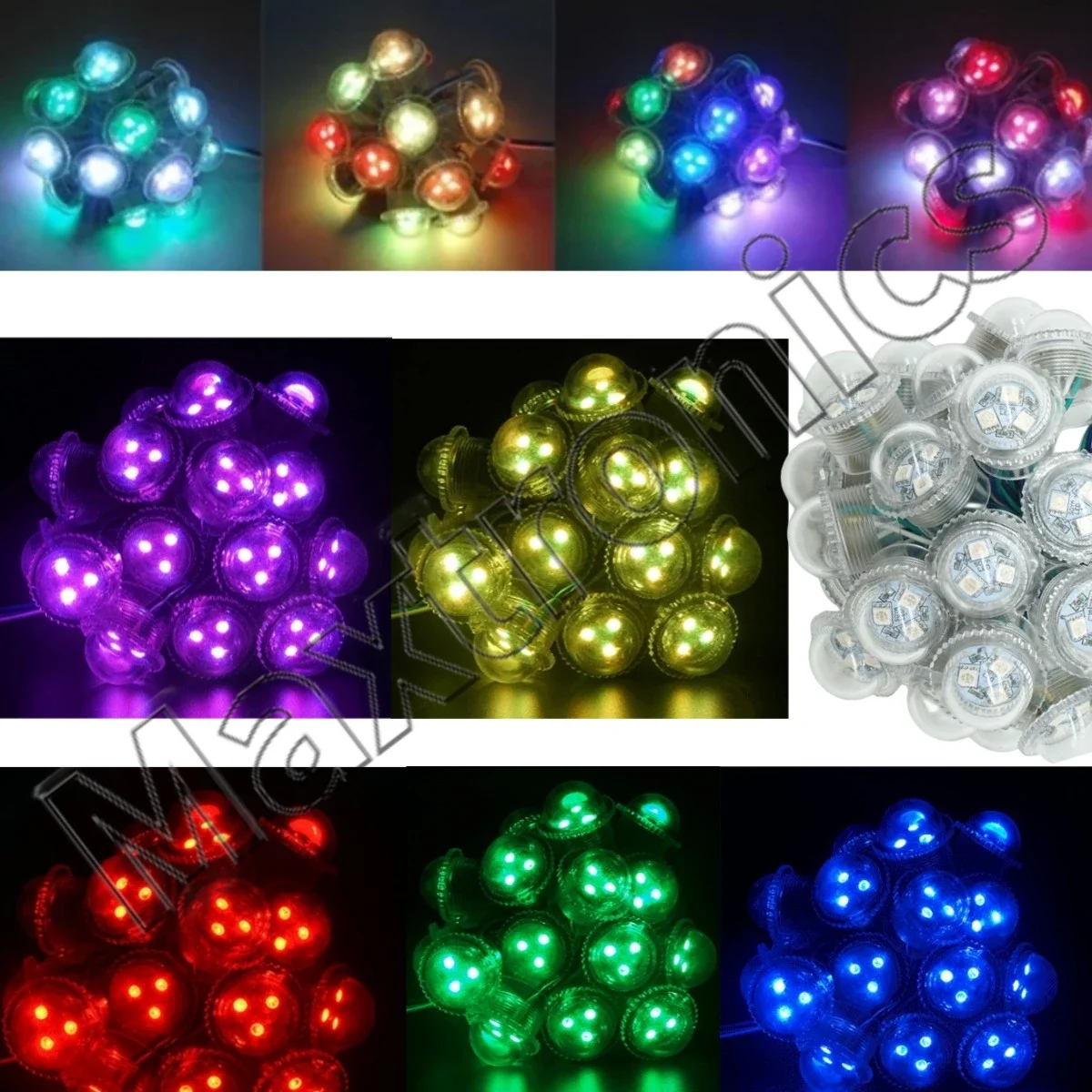 10-30-50 Uds DC12V WS2811 módulos LED cubierta transparente/latchosa diámetro 26mm 3Leds 5050SMD RBG lámpara de píxel de luz de punto impermeable