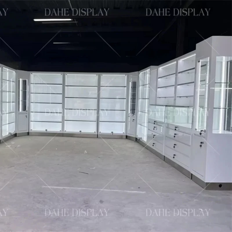 

Customize.Jewelry Store Showcase with Led Light Glass Jewelry Display Jewellery Display Cabinet Show Displ
