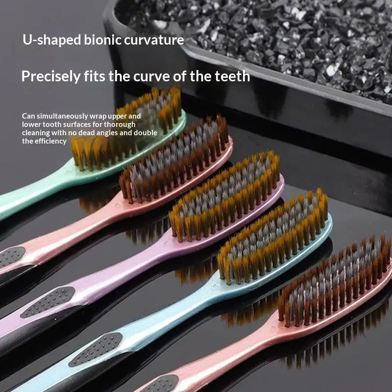1/2/5 Pcs Adult Toothbrush Head U-shaped Extended Widened Individual Packing Advanced Soft Bristle Brush Teeth Oral Cleaning