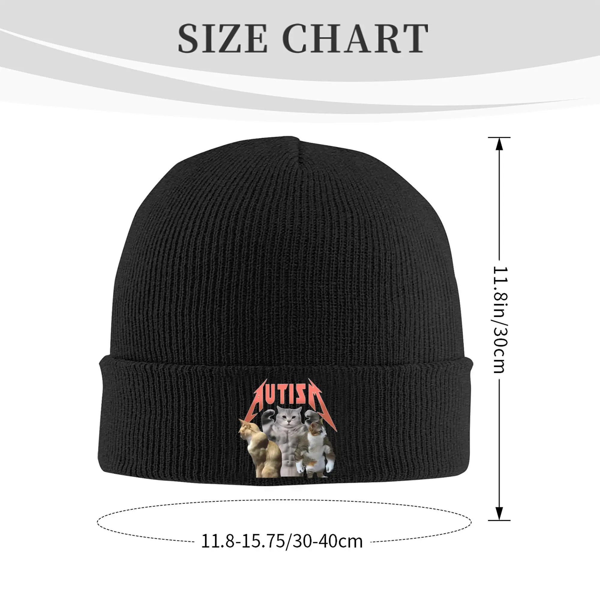 Buff Cats Autism Meme Knitted Caps for Women Men Beanies Autumn Winter Hat Acrylic Funny Cat Autism Casual Melon Cap