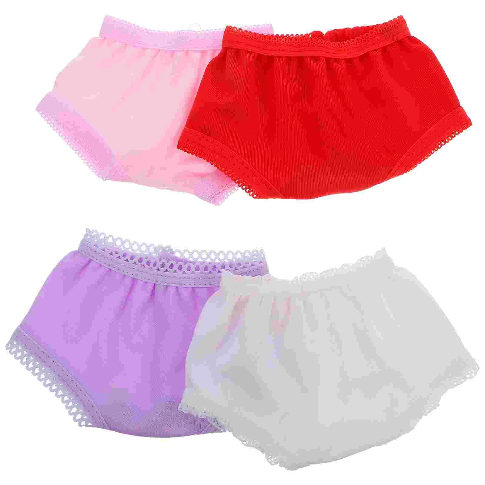 4 Pcs 18 Inch Panties Girls' Shorts Pretend Play Supplies Costume Decor Polyester Toy Reusable Newborn Toys