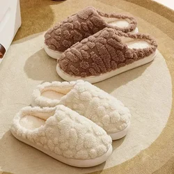 Women Men Autumn Winter Warm Slippers Home Bedroom Casual Non Slip Shoes Couples Indoor Soft Sole Cotton Plush Slides