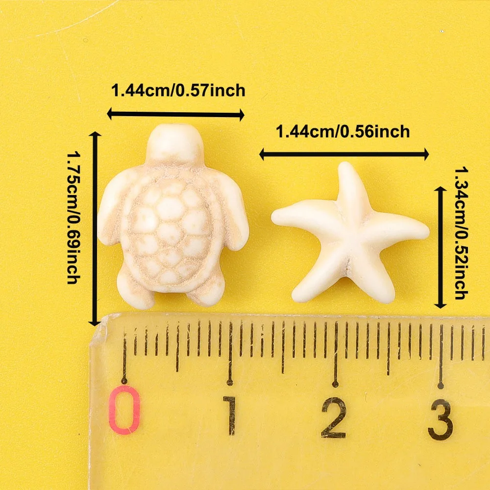 7/19/48pcs Multi-color Artificial Turquoise Turtle Starfish Shaped Decorative Beads, Used for DIY Jewelry Backpack Accessories view 4