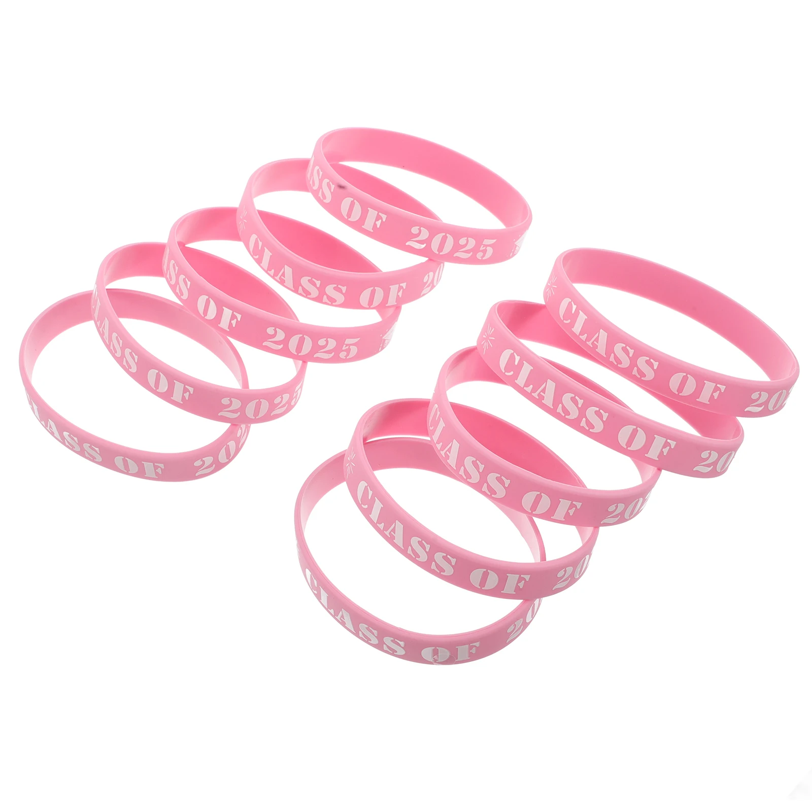 

10 Pcs Bracelets Graduation Party Wristband Bulk Themed Wristbands Pink Student