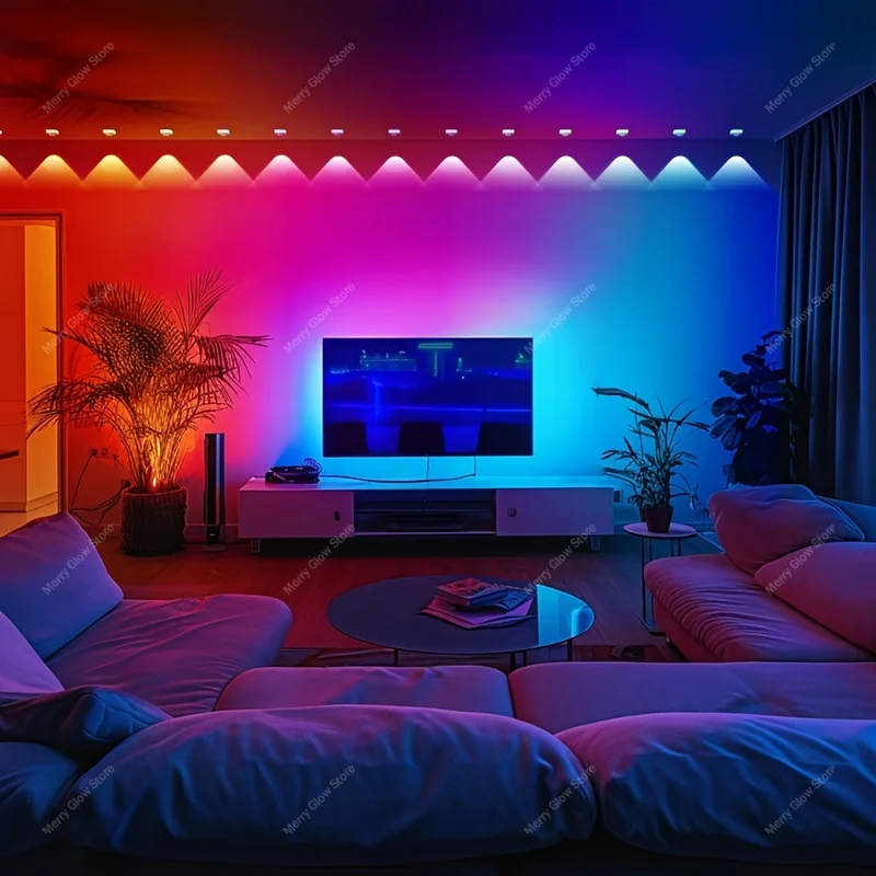 Luci esterne permanenti 200FT/60M Luci per grondaia impermeabili App Bluetooth Funzione timer Modalità scena multiple per decorazioni natalizie