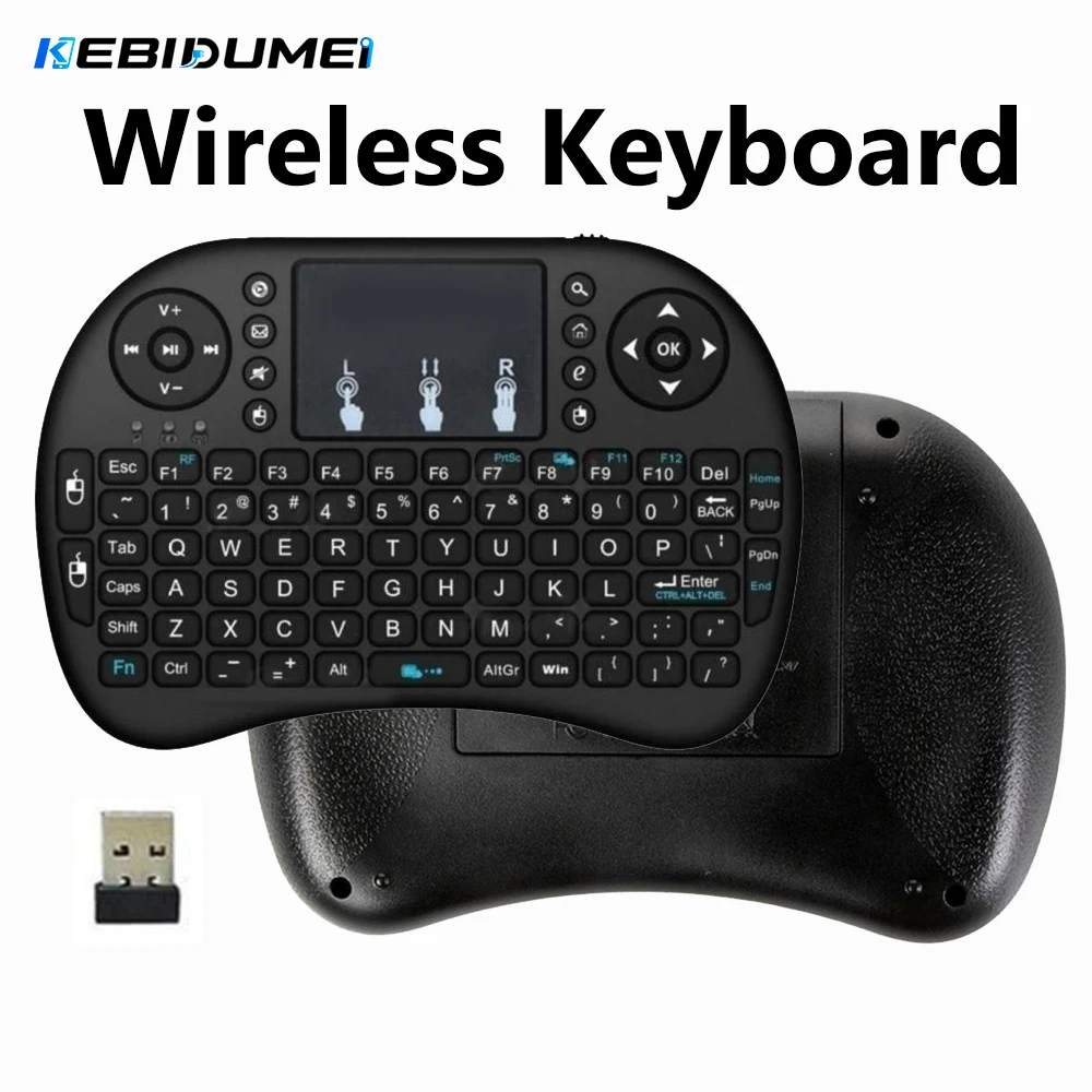 KEBIDUMEI 2.4G Wireless Keyboard Air Mouse with Touchpad Mini Remote Control Keyboard Computer Accessories for PC Android TV Box