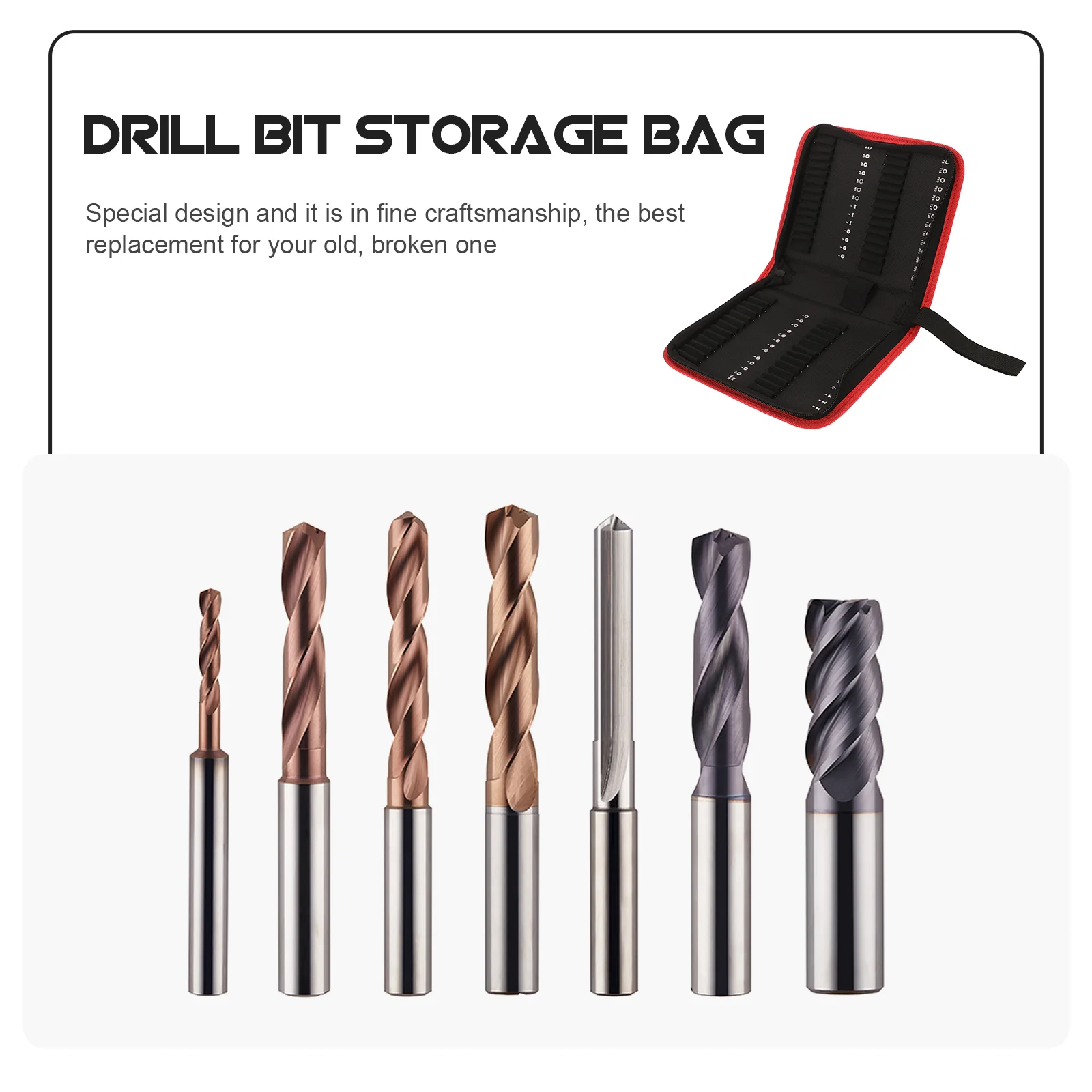 Drill Bit Case Empty Batch Storage Bag Organizer for Items Portable Zipper Utility Tool Bags Kit