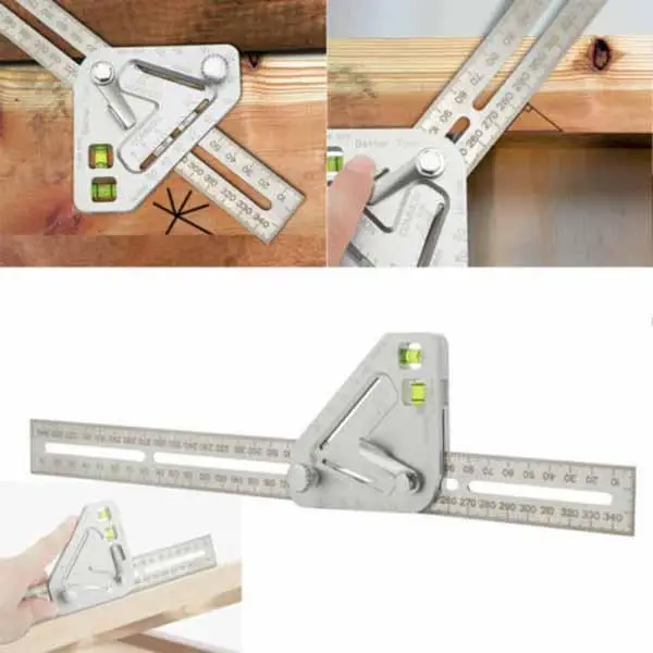 Multi-Functional Woodworking Ruler Aluminum Alloy Angle Tool Protractor Speed Metric Square Measuring Ruler For Building Framing