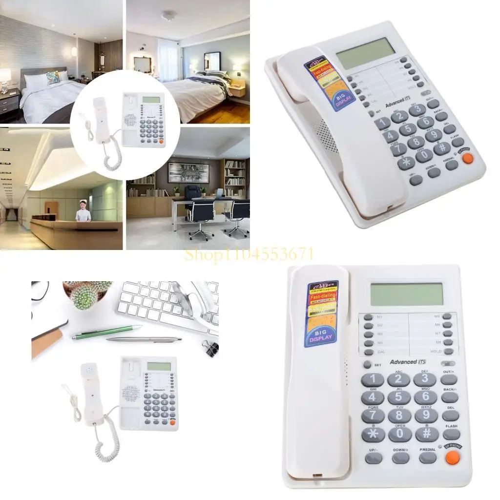 Best Seller Convenient Desktop Phone with Large Buttons and CallerID Last Number Redial Display Essential for Home Office or