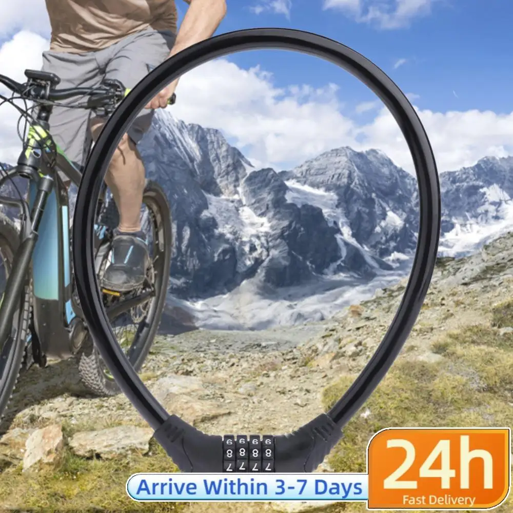 

4 Digital Code Bicycle Combination Lock Anti-Theft Bicycle Cable Lock Security Locks Bike Lock for MTB Bicycle Bike Motorcycle