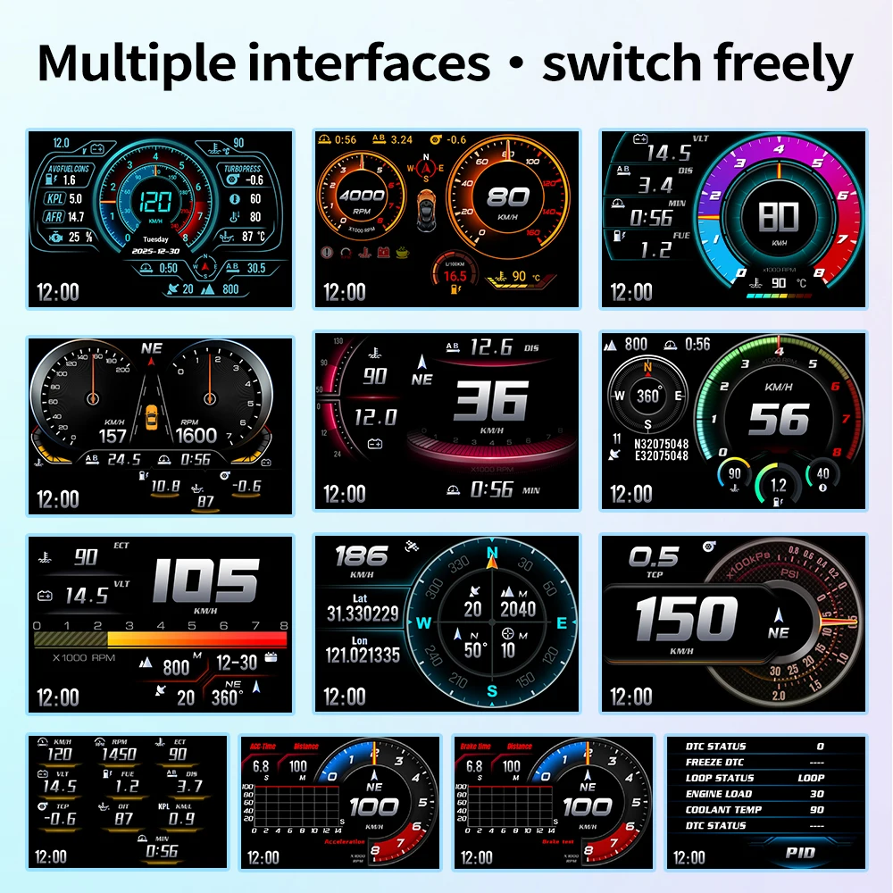 New P29 Head up Display HUD Intelligent Driving Computer OBD+GPS Multi Language System With Gesture Switching Interface Function