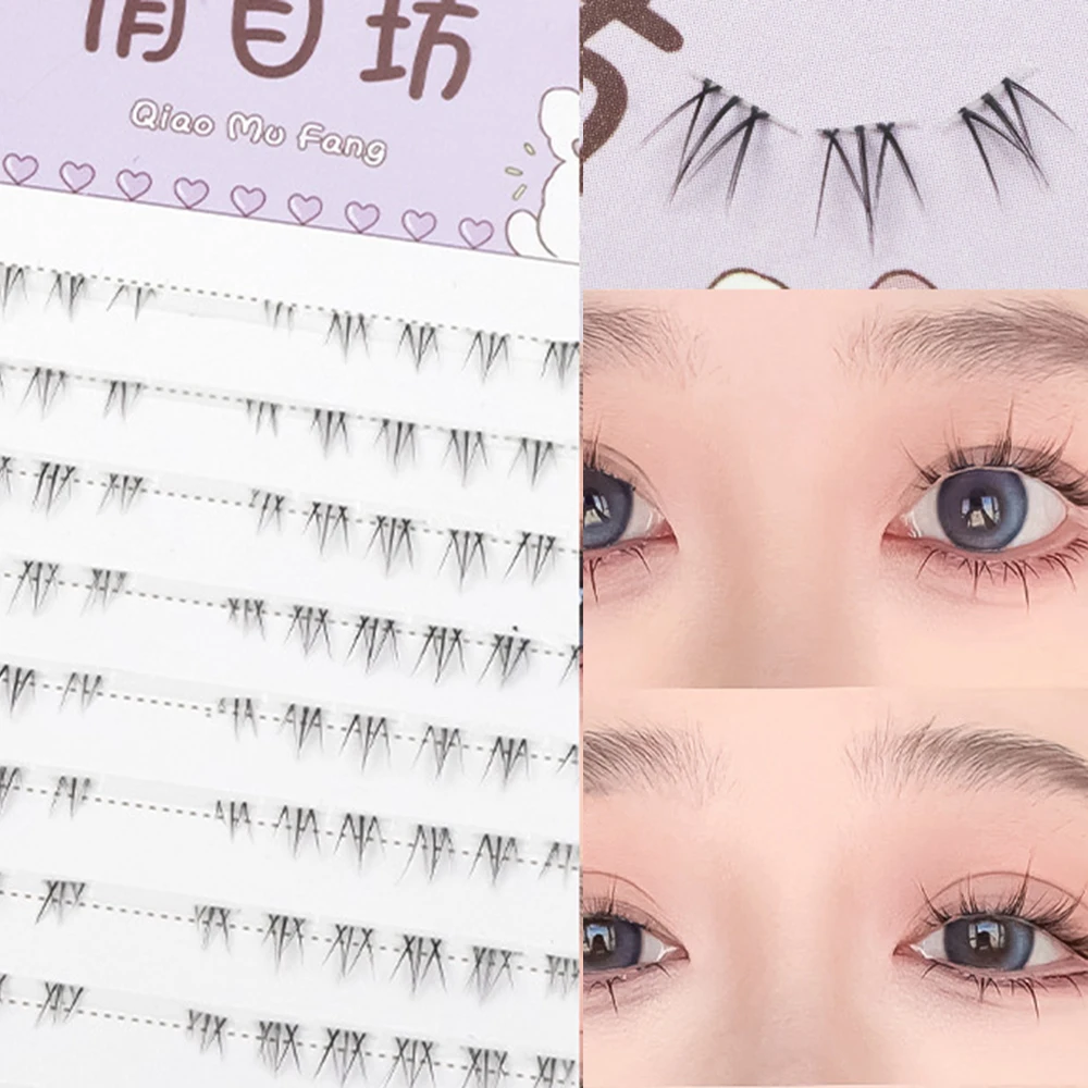 5-7mm Air Lower Eyelashes Fairy Fake LashesSegmented Natural Under Lashes Manga Bottom Lashes Makeup Eyelash Makeup Tool10 righe