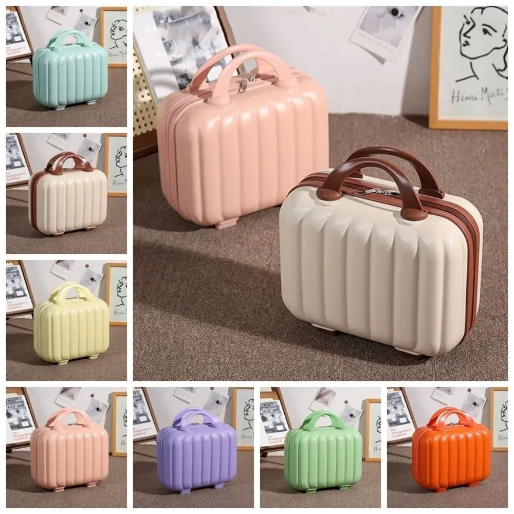 Portable Mini Luggage Candy Color Handheld Suitcase Wear-resisting 14-inch Cosmetic Cases Girl Travel Organizer Travel Accessory