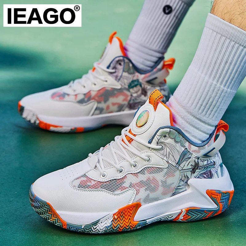 

IEAGO Men's Casual Basketball Shoes Women's Breathable Non-Slip Student Sport Running Sneakers Big Size 48