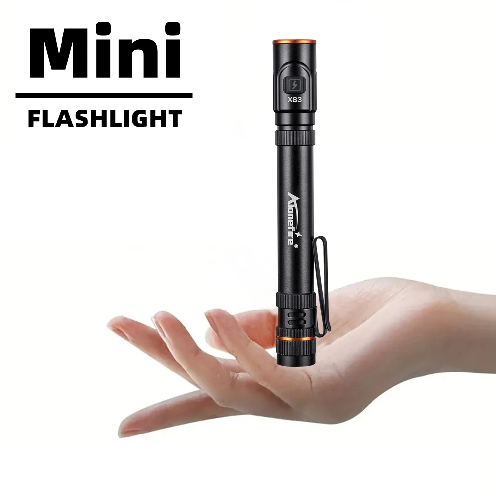 Mini EDC High Bright Pen Flashlight USB Rechargeable Magnet Small Pen Clip Torch Outdoor Camping Hiking Emergency lighting Light