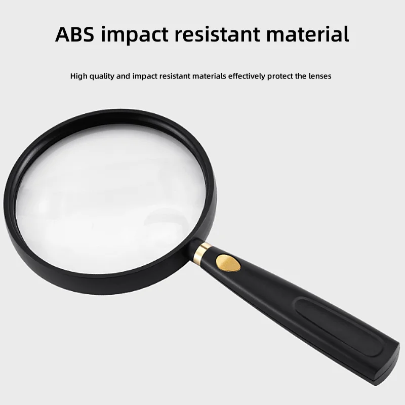 90mm Magnifying Glass Handheld Magnifying Glass 5x for Children and Elderly Reading Natural Exploration Anti Slip Magnifying