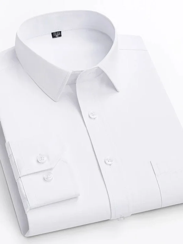 

Double Color Full Shirts for Men plus Size Slim Fit Formal PU Leather Mid-Aged And Elderly People's Clothing CleanFit Style