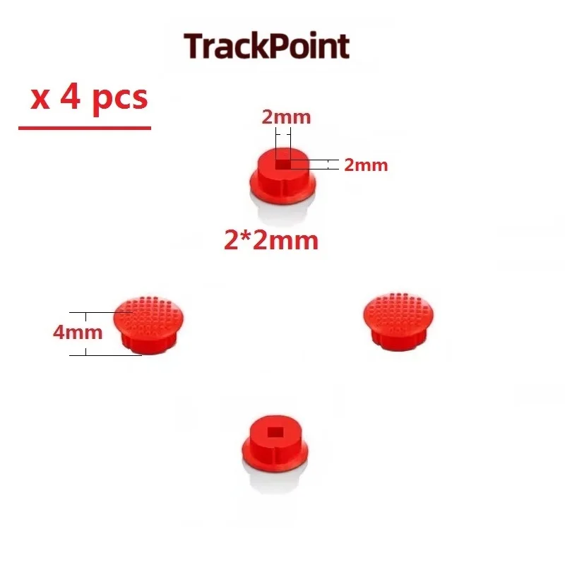 4pcs 2*2mm Laptop Red Nipple Rubber Mouse Pointer TrackPoint Cap for Lenovo ThinkPad T460 T470 T480S T490 T590 E480 E485 E560