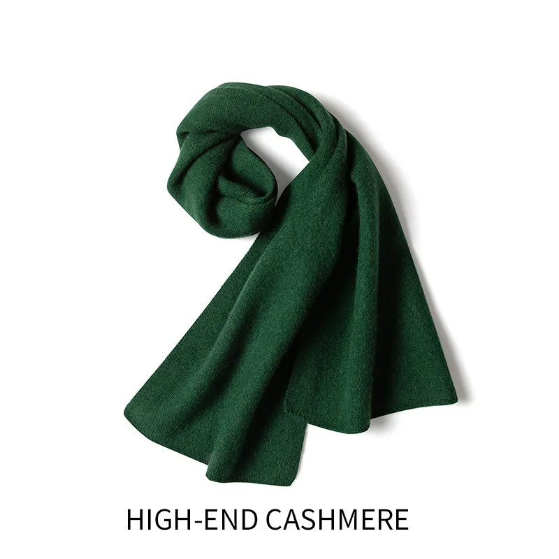 High Quality Cashmere Scarf Autumn And Winter New Women's High-End Solid Color Neckline Warm Knit Thick Simple Scarf