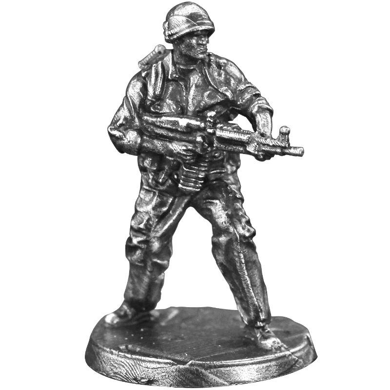 Cupronickel Metal Vietnam War Military Soldier Model Action Figures Board Game Piece Miniature Ornament Accessories Figurine