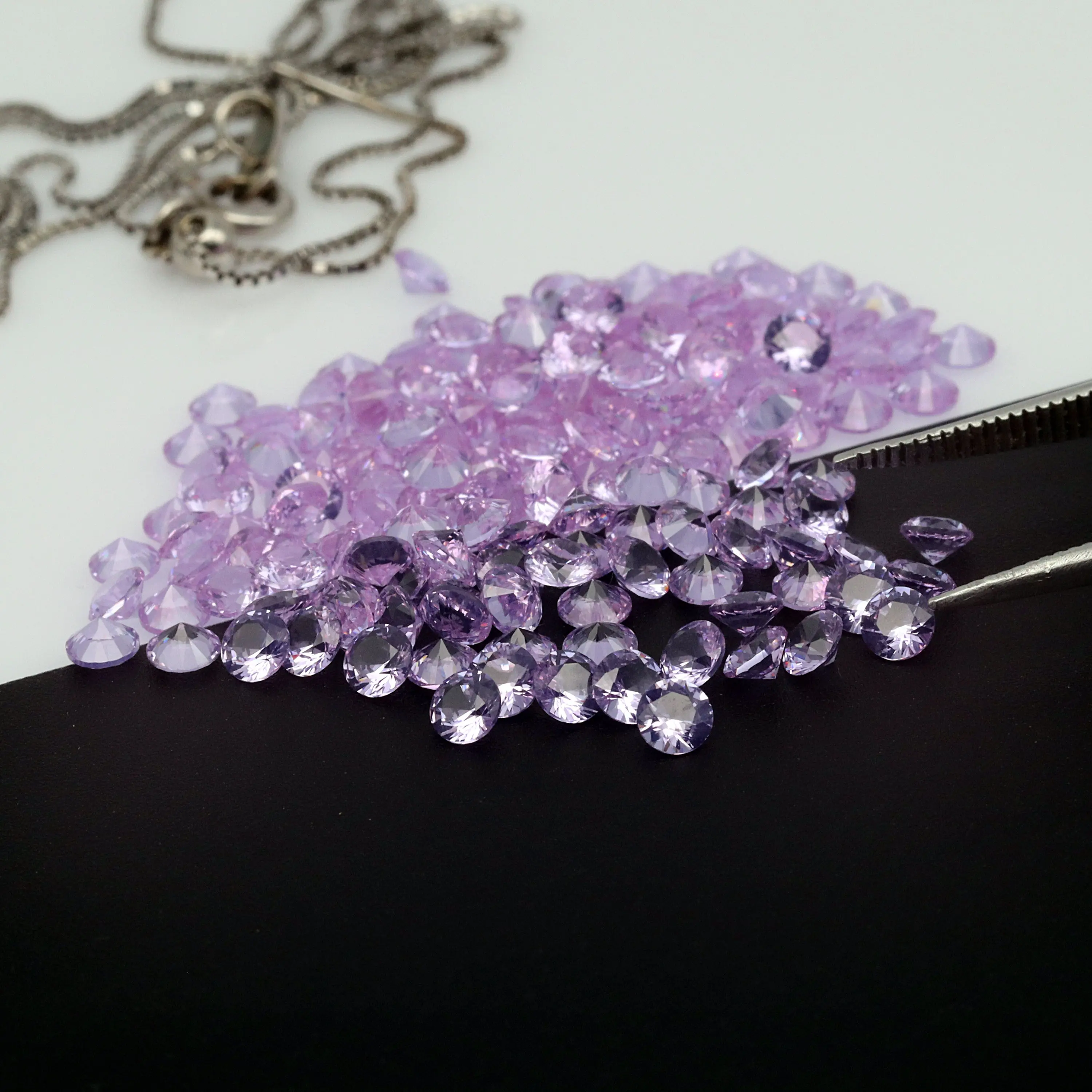1.0-3.0mm LOT Round Cut Kunzite Amethyst Nano Crystal Lab Created Round Cut Heat Resistant Loose Gemstone