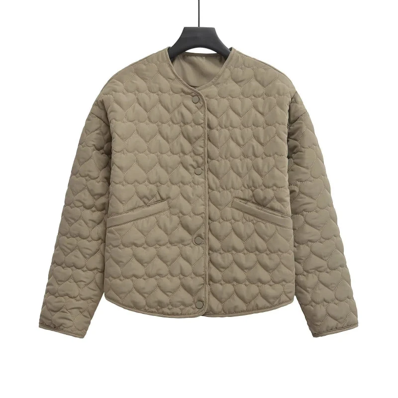 New Women's Street Fashion Love Quilted Cotton Jacket