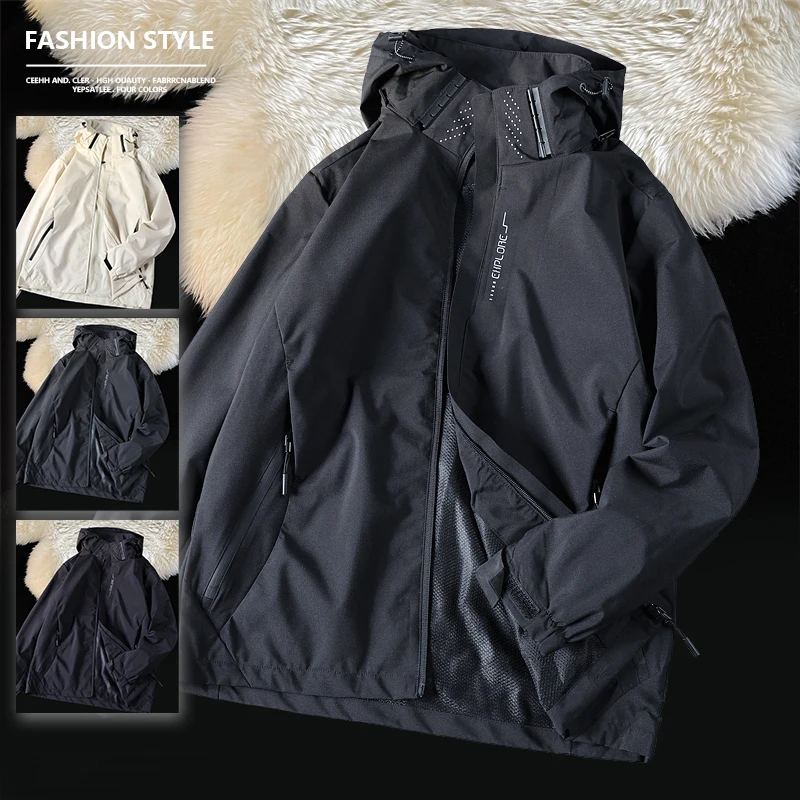 Chaqueta Impermeable y Cortavientos para Hombre, Chaqueta Deportiva Nea de Primavera y Otoño, Corte Están, Manga Larga, ...