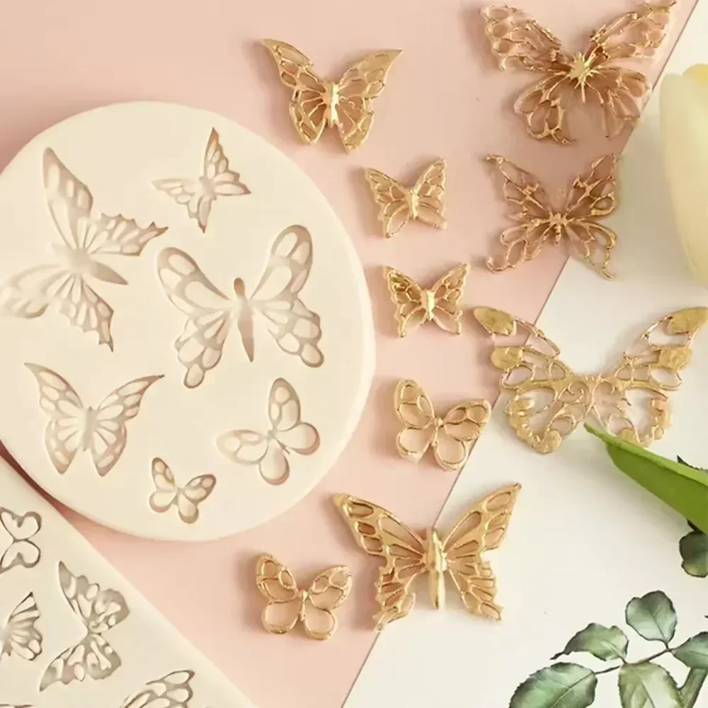 Butterfly Silicone Mold Fondant Chocolate Biscuit Cake Decoration Baking Tool Crystal Epoxy Mold Bakeware Handmade Cake Decor