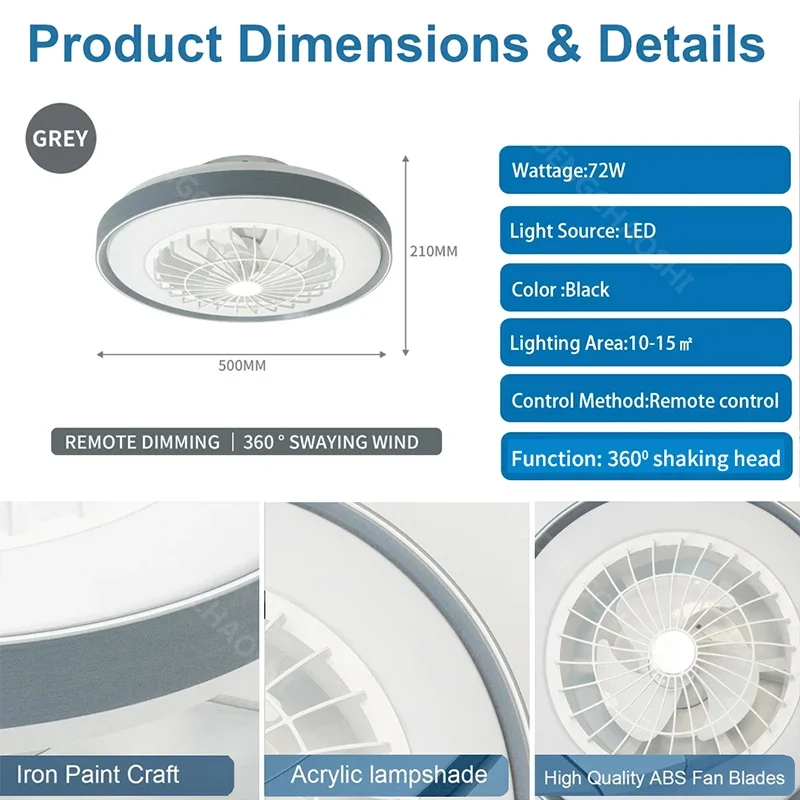 Iluminación LED colgante para interiores, luz envolvente de 360 °, Control remoto, atenuación ilimitada, Light110V-220V Circular para dormitorio y