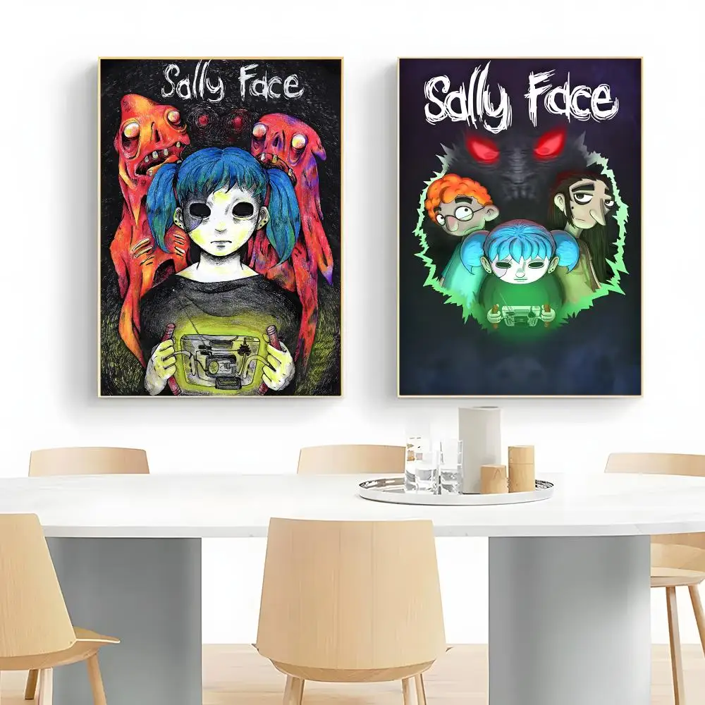 creepy game S-Sally Face Poster Wall Art Print Decorative Mural Home Decor Gift Unframed