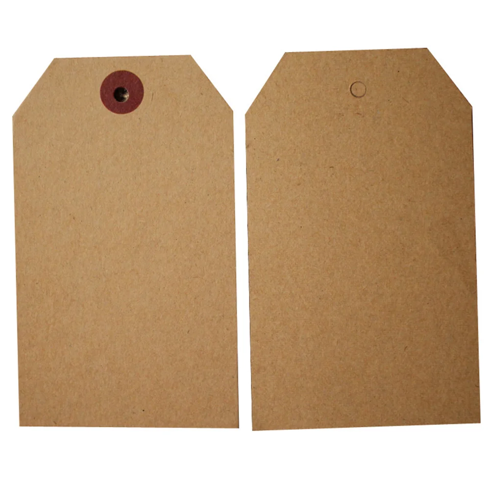 

100 Pcs Price Tags Packaging Label Wedding Gift Decorating DIY Brown Kraft Paper