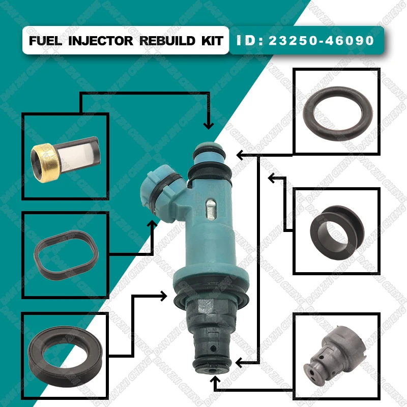 

Fuel Injector Service Repair Kit Filters Orings Seals Grommets for Lexus GS300 IS300 SC300 Toyota Supra 3.0L 23250-46090