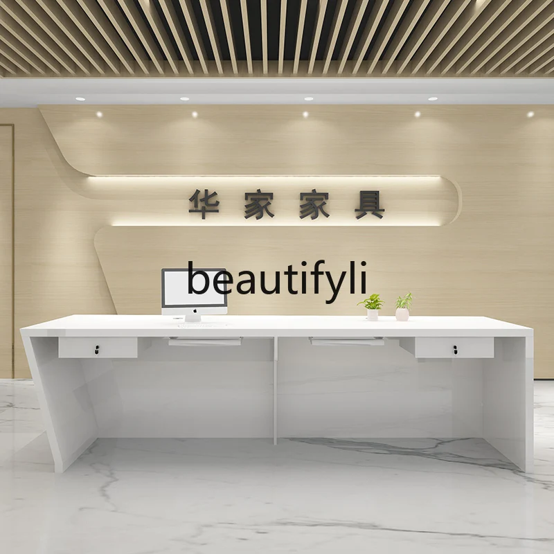 페인트 프런트 데스크 플랫 리셉션 데스크 체크아웃 페이지 웰컴 특수형 서비스 정보 데스크