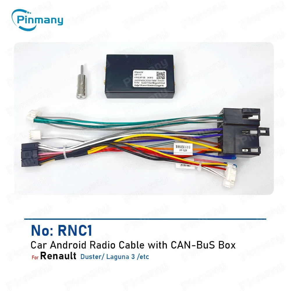 Hiworld CAN Bus Box With Cable Adaptor 16pin Wiring Harness Cable RNC1 For Renault Duster  Laguna 3 Car Android Head unit
