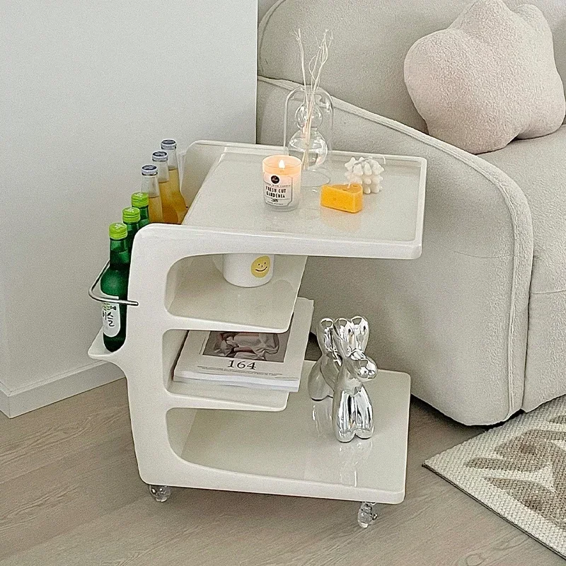 Creative Internet celebrity sofa side Guinea acrylic used cart movable storage sideboard