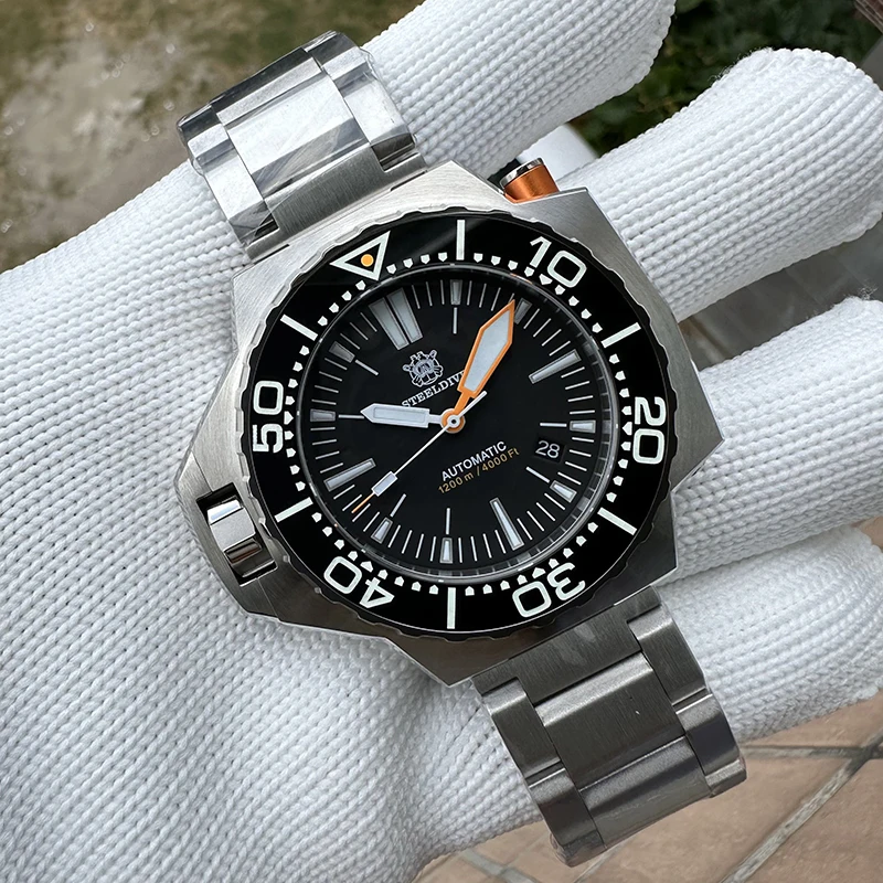 

STEELDIVE Men Diver Watch 48mm Automatic Mechanical Wristwatch 120Bar BGW-9 Lume Sapphire NH35 120Clicks Rotatable Ceramic Bezel
