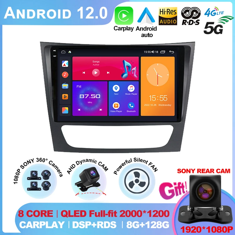 

For Mercedes-Benz E-class W211/CLS-class 2005-2008 2din Auto Radio Android Car Multimedia Player GPS WIFI Carplay DSP Monitor