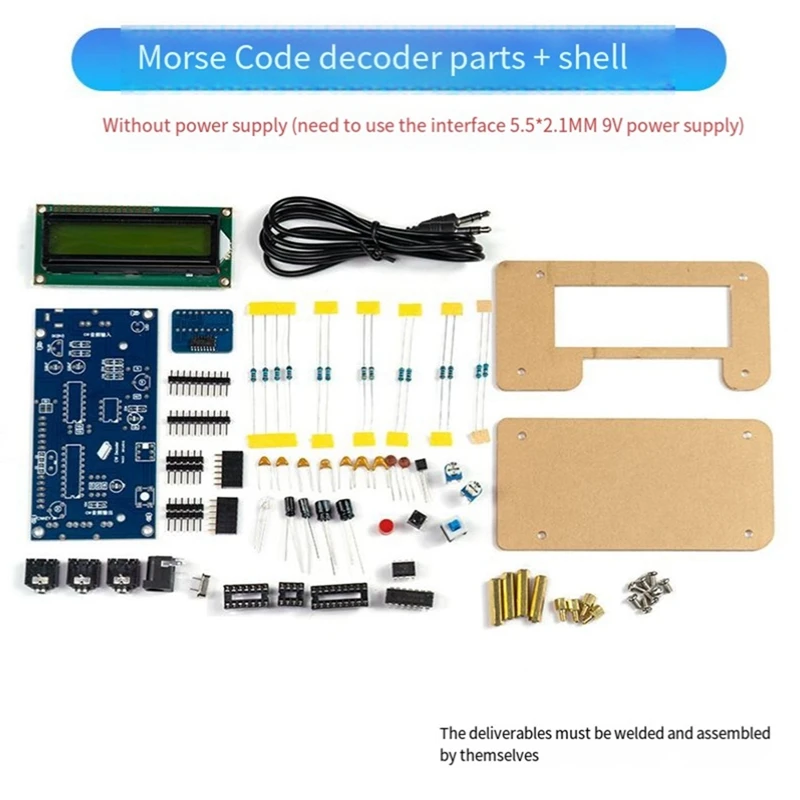 DC9V CW Decoder Morse Code Reader DIY CW Trainer Decoder Kit LCD Display Radio Circuit Board Welding Practice Kits