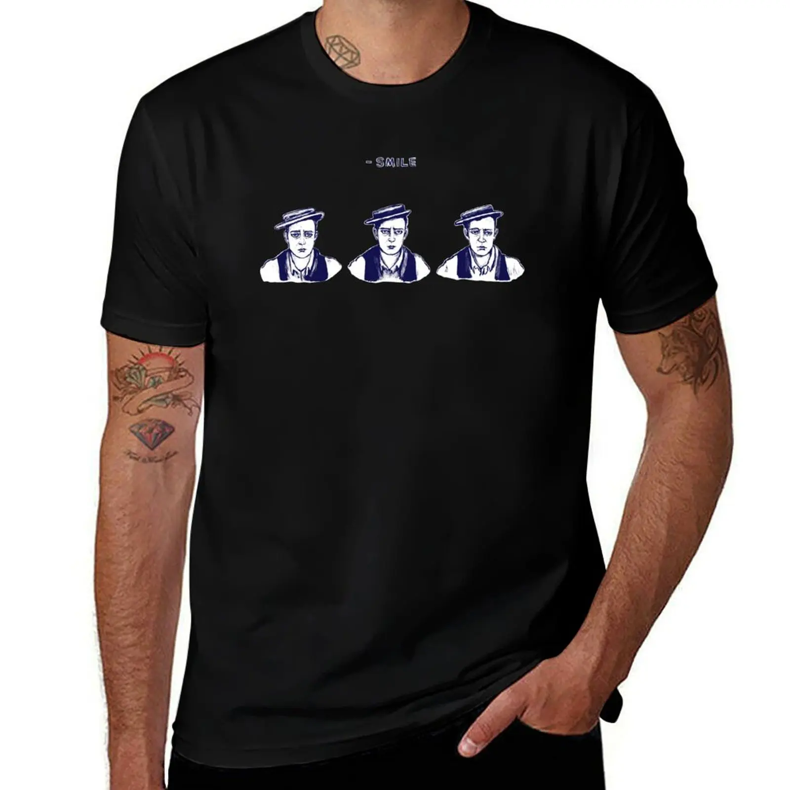 Buster Keaton T-Shirt Casual Soft Cotton Short Sleeve Tee