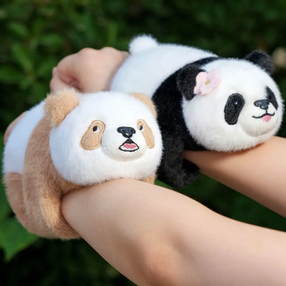 

Cute Doll Panda Plush Wrist Band Soft Wrist Style Slap Bracelet Series Funny Simulation Panda Slap Snap Wrap Wristband