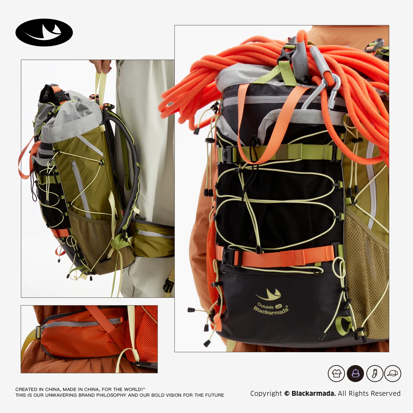 Multifunctional 30L Outdoor Climbing Backpack Suspension Load Bearing Waterproof Nylon Rucksack for Hiking Camping Travel