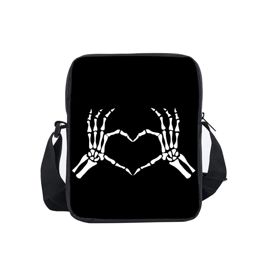 

Односторонняя сумка-мессенджер с костяным узором для мальчиков и девочек, детские лучшие подарки, повседневная сумка через плечо с 3D мультяшным рисунком