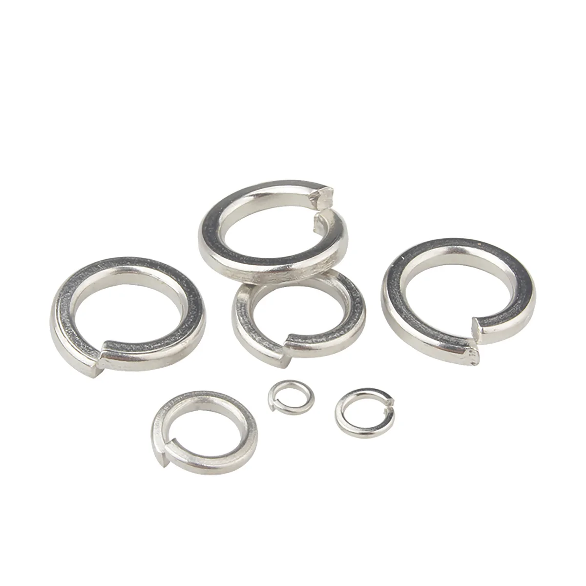 Nickel-Plated Thin Spring Washer, Open Spring Washer, Metal Elastic Washer M2-M6