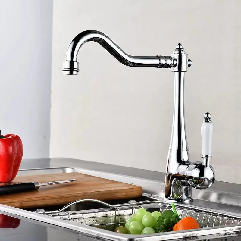 Antique Bronze Kitchen Faucet Bathroom Faucet Brass Basin Faucet Hot & Cold Bathroom Sink Faucet Lavotory Faucet Mixer Water Tap