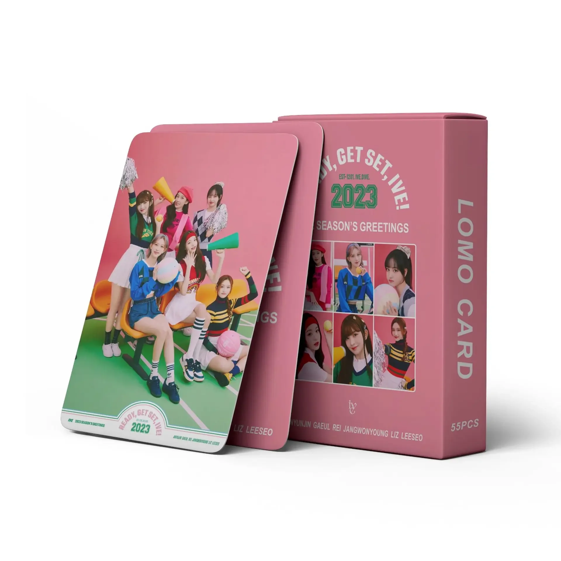 55pcs/set KPOP IVE SEASON'S GREETINGS Lomo Cards Photocards Album LIZ Girls Group Eleven Fans Collection Postcards Photo Card