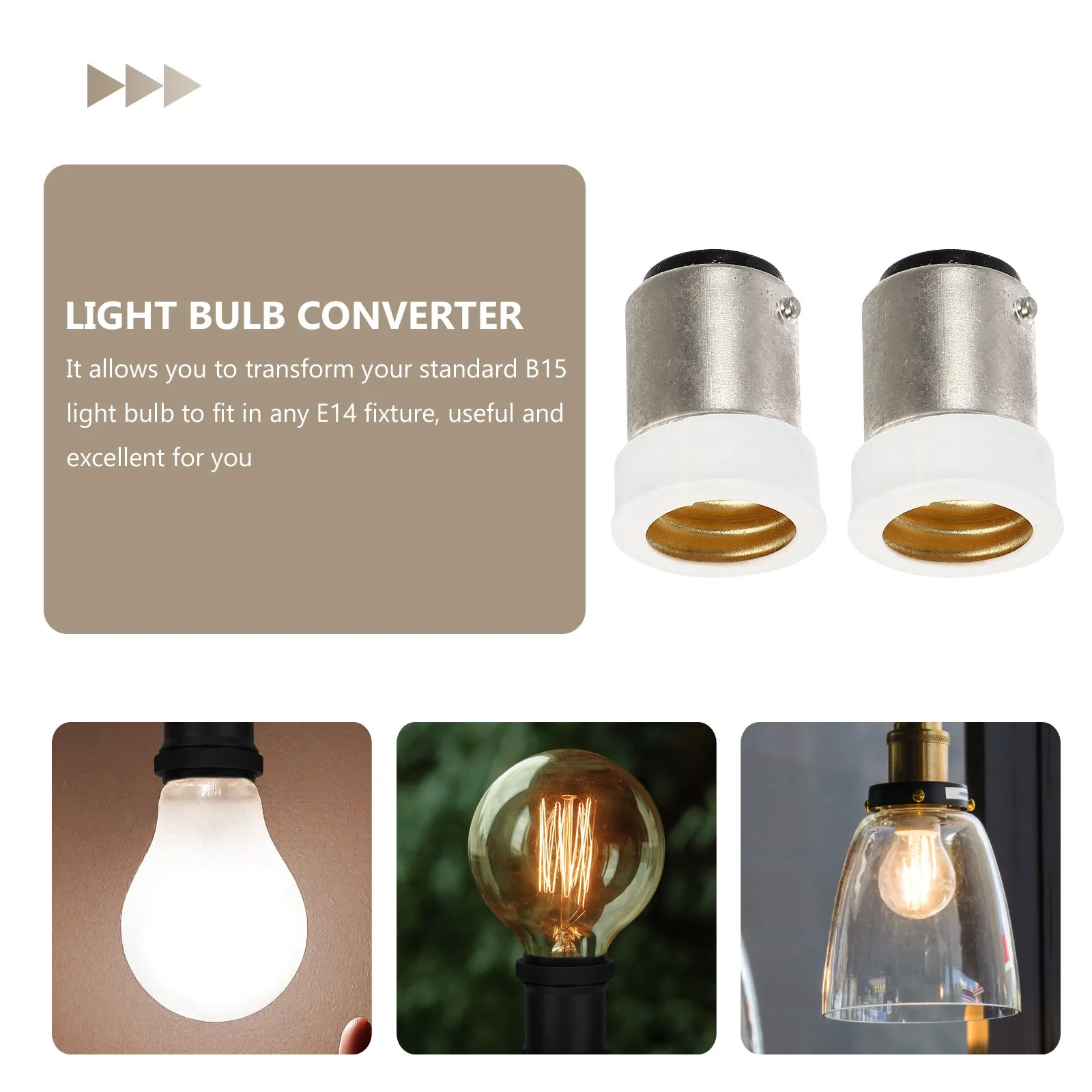8Pcs B15 to E14 Base Adapter Converter Heavy Duty Light Bulb Holder for E14 Fixtures Works with LED Energy Saving and Vintage