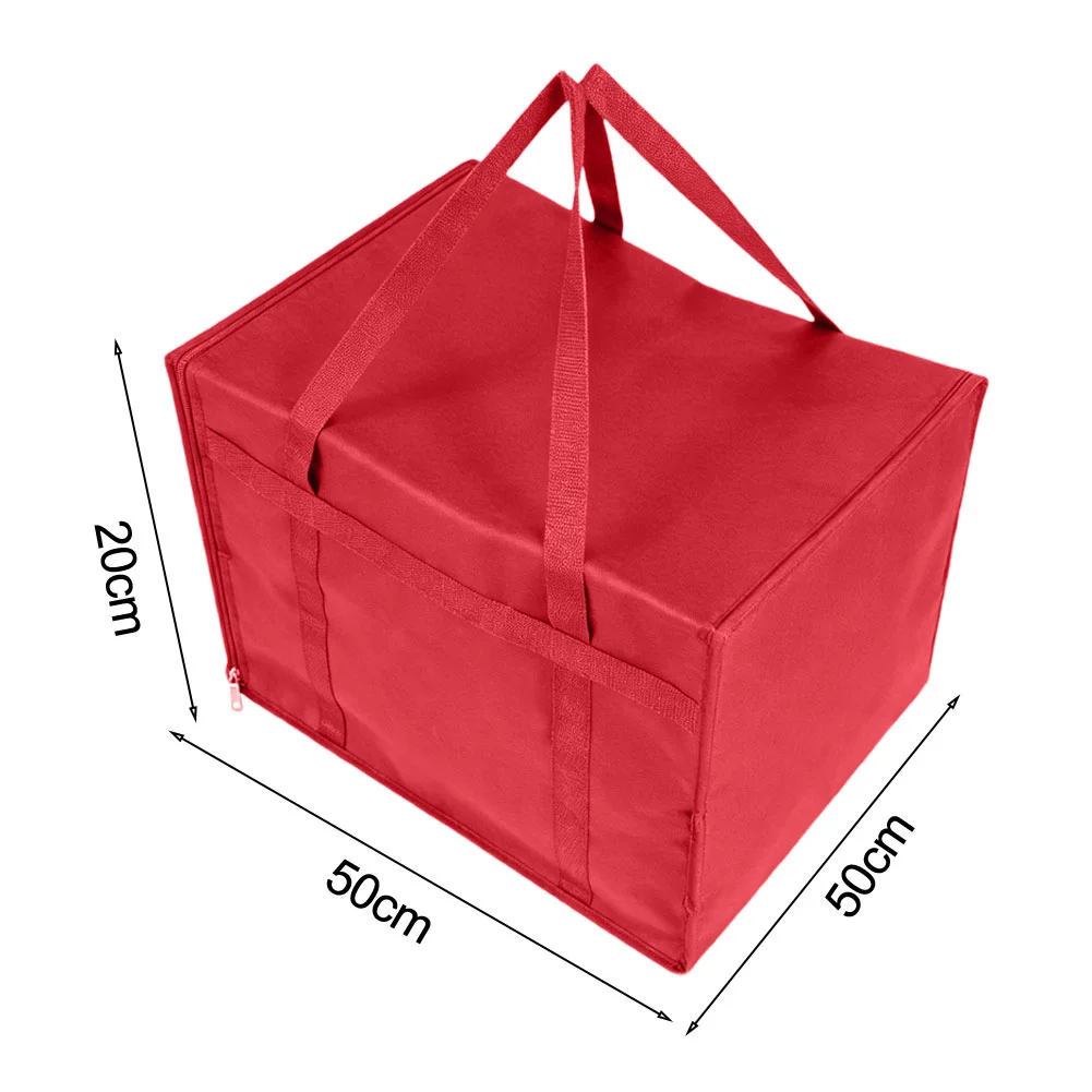 Red Insulated Pizza Delivery Bag 50x50x20cm Thermal Food Carrier For Catering And Restaurant Takeout Non Woven Fabric view 4
