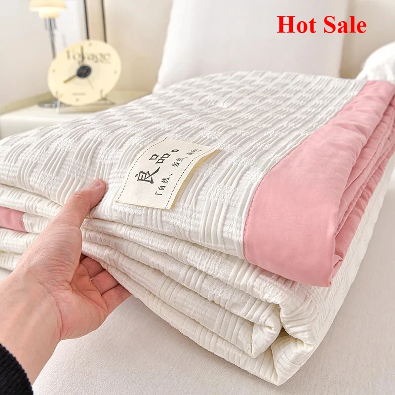

2025 class A waffle solid color summer cool quilt summer thin quilt soybean summer quilt single double upgrade
