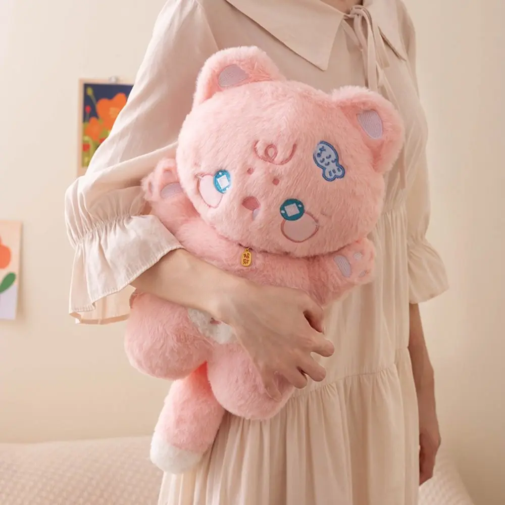 

Attract Wealth Cute Cat Plush Toys PP Cotton Waving White Cat Plush Pillow Cartoon Standing Black Cat Plush Doll